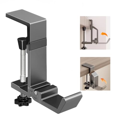 HASTHIP® Desk Mount Bag Holder Hook Clamp-On Backpack Hanger Portable Desk Mount Headphones Holder-Black HASTHIP® Desk Mount Bag Holder Hook Clamp-On Backpack Hanger Portable Desk Mount Headphones Holder-Black